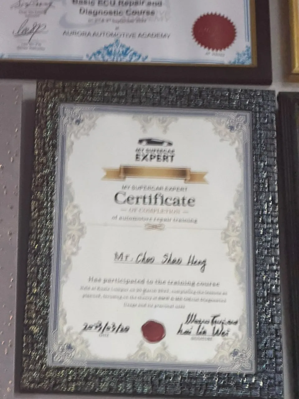 Johan Auto Service - Certificate